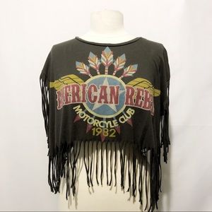 Cropped fringe shirt